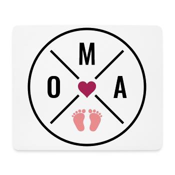 Oma Herz Baby Babyfüße Liebe Farben anpassbar OMA - Mousepad (Querformat) - Weiß - Vorne