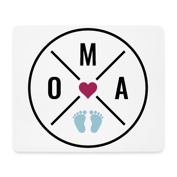 OMA HERZ BABY BABYFÜßE LIEBE Farben anpassbar OMA - Mousepad (Querformat) - Weiß - Vorne
