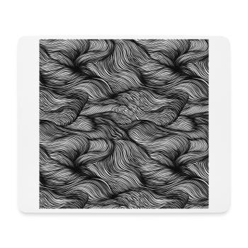 Wave Pattern - Black & White Illustration - Mouse Pad (horizontal) - white - Front