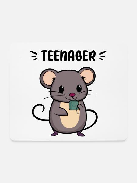 TEENAGER TEE NAGER MAUS TRINKEN GETRÄNK TEEBEUTEL - Mousepad (Querformat) - Weiß