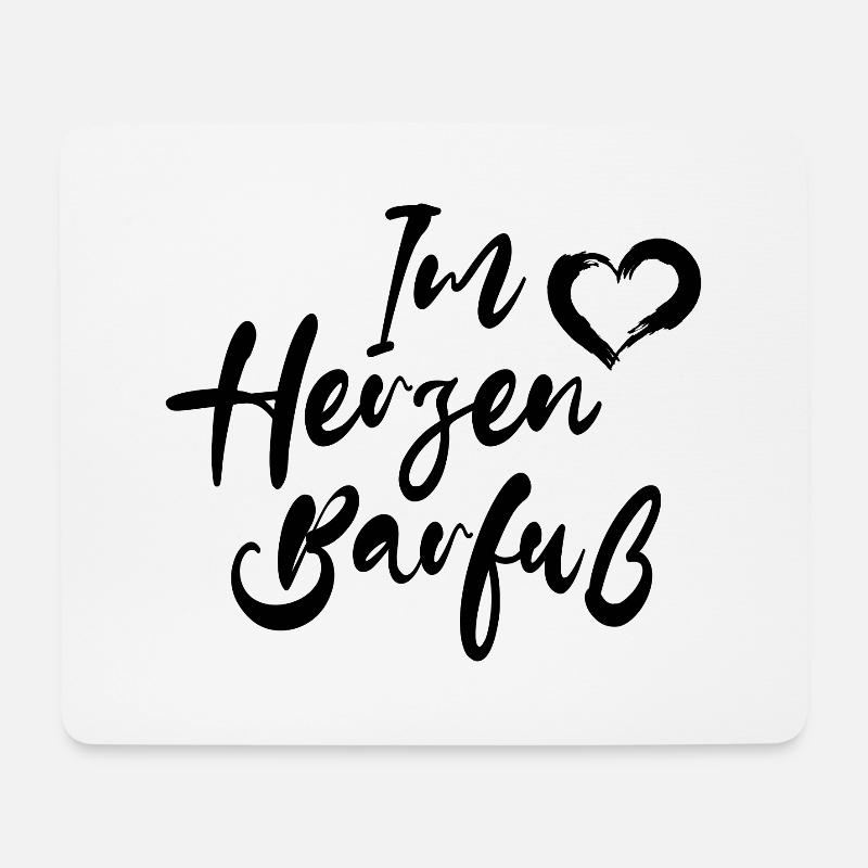IM HERZEN BARFUSS ZUHAUSE LEBEN URLAUB MEER LIEBE - Mousepad (Querformat) - Weiß