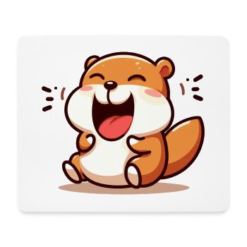 LAUGHING HAMSTER RODENT PET SMALL CHEEK ROUND - Mouse Pad (horizontal) - white - Front