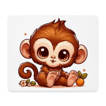 AFFE ÄFFCHEN BANANE BAUM TIER ZOO KLETTERN BABY - Mousepad (Querformat) - Weiß - Vorne