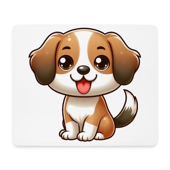 CHIEN BEAGLE CHIBI BÉBÉ CHIOT OREILLE SOUPLE AMOUR ANIMAL - Tapis de souris (format paysage) - blanc - Devant