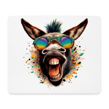 ASS CRAZY HORSE COLORFUL HIPPIE GRASS PARTY DONKEY - Mouse Pad (horizontal) - white - Front
