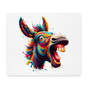 ASS CRAZY HORSE COLORFUL COLORS EARS PARTY DONKEY - Mouse Pad (horizontal) - white - Front