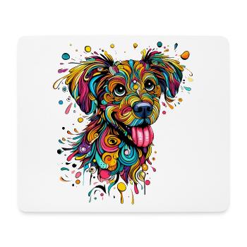 DOG COLORFUL COLORFUL RAINBOW GRAFFITI BLOB - Mouse Pad (horizontal) - white - Front