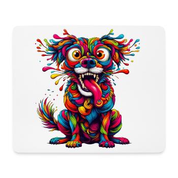 CHIEN FOU COLORÉ COLORÉ ARC-EN-CIEL BLOB - Tapis de souris (format paysage) - blanc - Devant