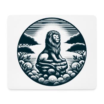 LION, ROCK, CALM, MEDITATION, FORCE, FOCUS, SAVANNAH - Mouse Pad (horizontal) - white - Front