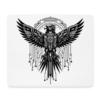 ADLER GREIFVOGEL CYBER MECHANISCH FUTURISTISCH - Mousepad (Querformat) - Weiß - Vorne
