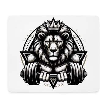 LEO DUMBBELL FITNESS STRENGTH SPORT MUSCLE VEIN - Mouse Pad (horizontal) - white - Front