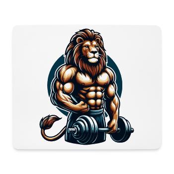 PUISSANT LION PUISSANCE MUSCULATION MUSCULATION GYM - Tapis de souris (format paysage) - blanc - Devant