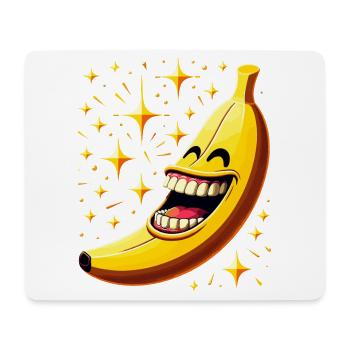 RIRE BANANE HEUREUX FRUIT HEUREUX SOURIRE BLAGUE - Tapis de souris (format paysage) - blanc - Devant