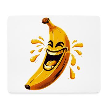 RIRE BANANE HEUREUX FRUIT HEUREUX SOURIRE BLAGUE - Tapis de souris (format paysage) - blanc - Devant