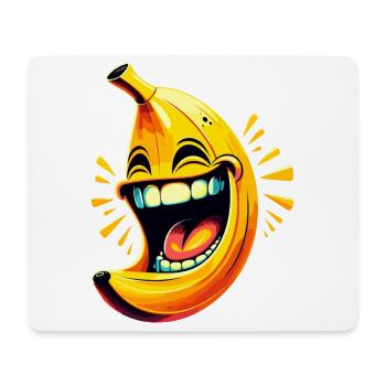 RIRE BANANE HEUREUX FRUIT HEUREUX SOURIRE BLAGUE - Tapis de souris (format paysage) - blanc - Devant