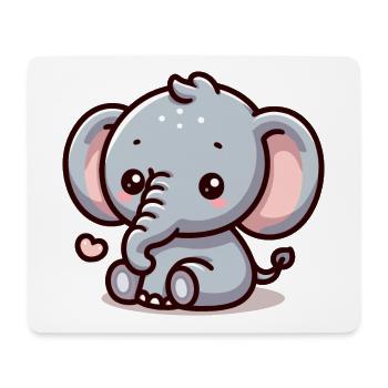 ÉLÉPHANT ANIMAL BÉBÉ MIGNON ENFANT ENFANT IDÉE CADEAU - Tapis de souris (format paysage) - blanc - Devant