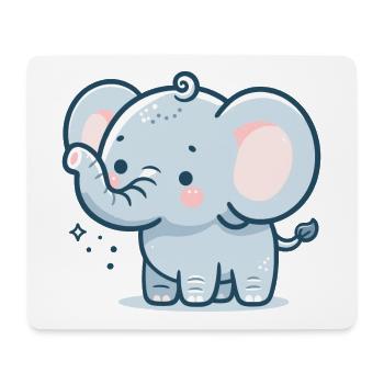 ÉLÉPHANT ANIMAL BÉBÉ MIGNON ENFANT ENFANT IDÉE CADEAU - Tapis de souris (format paysage) - blanc - Devant