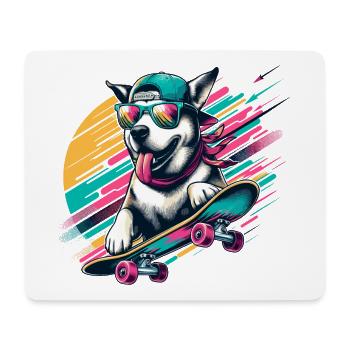 SIBERIAN HUSKY DOG SKATEBOARD SPORT GOGGLES COOL - Mouse Pad (horizontal) - white - Front
