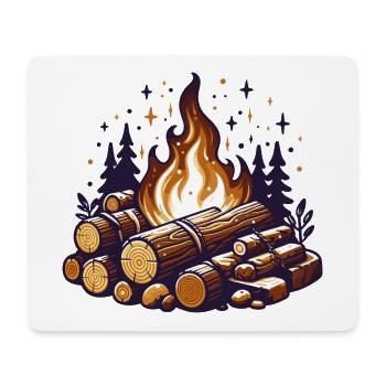 CAMPFIRE FOREST WINTER HEAT CAMP FIRE LOG LOG - Mouse Pad (horizontal) - white - Front