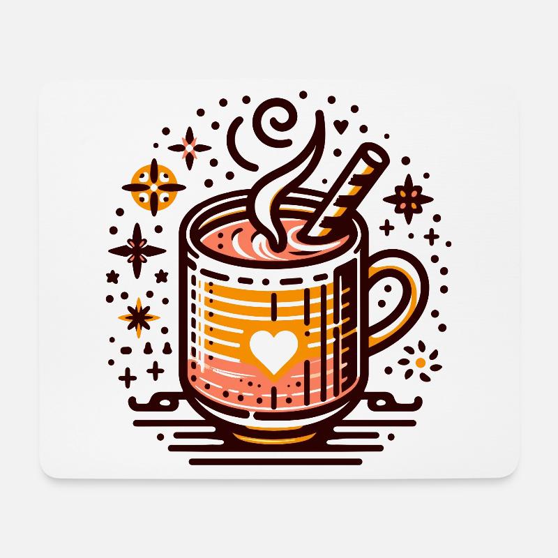 WINTERLICHES HEISSGETRÄNK KAFFEE CAFE TEE RUHEZEIT - Mousepad (Querformat) - Weiß