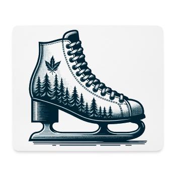 PATINAGE SUR GLACE PATINAGE SUR GLACE HIVER RAQUETTES À NEIGE SPORTS - Tapis de souris (format paysage) - blanc - Devant