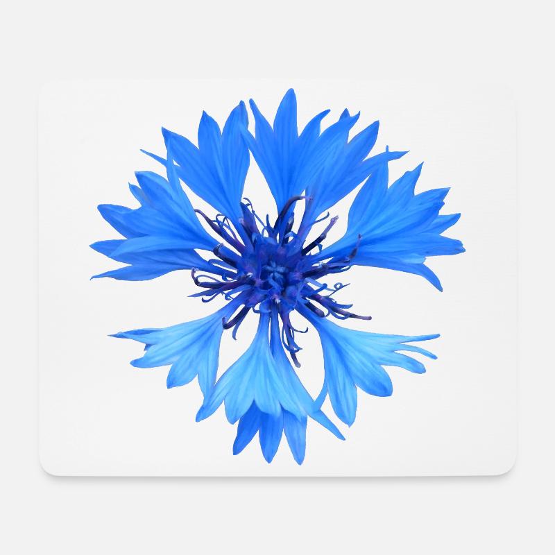 Kornblume - Mousepad (Querformat) - Weiß