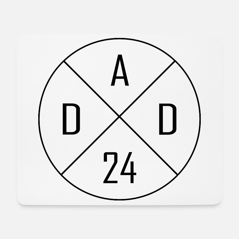 Dad 24 Kreis Kreuz Design - Mousepad (Querformat) - Weiß