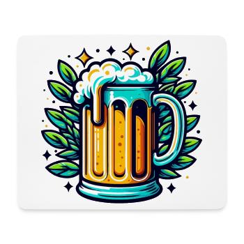 GEZAPFTES BIER TRINKEN GETRÄNK KRUG MALZ HOPFEN - Mousepad (Querformat) - Weiß - Vorne