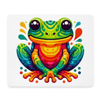 GRENOUILLE, CRAPAUD, CRAPAUD, AMPHIBIEN, MARAIS, LAC, RIVIÈRE, COLORÉ - Tapis de souris (format paysage) - blanc - Devant