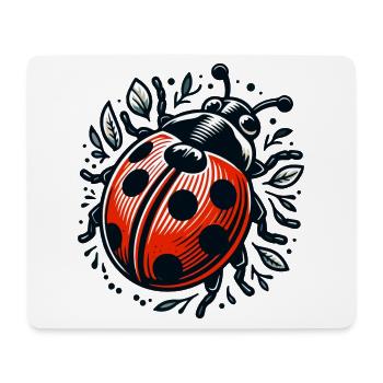 LADYBUG LADYBUG FLYING DOTS INSECT LUCK - Mouse Pad (horizontal) - white - Front