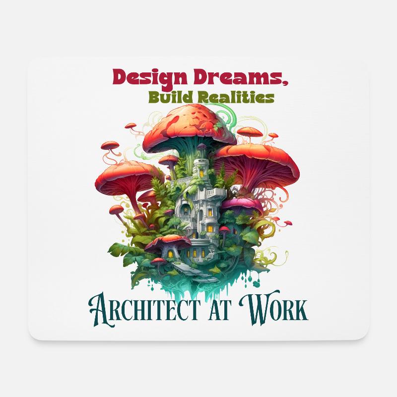 Architekt Ingenieur bei der Arbeit lustige Illustration - Mousepad (Querformat) - Weiß
