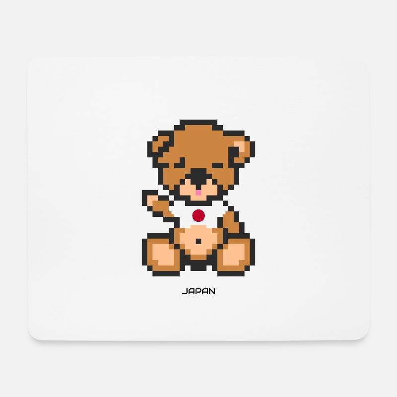 Pixel Bär Japan - Mousepad (Querformat) - Weiß