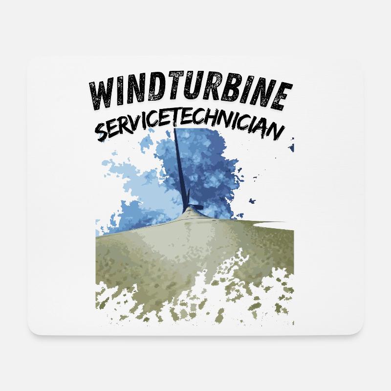 WindturbineTechniker - Mousepad (Querformat) - Weiß