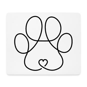 PFOTE HUND WELPE HAUSTIER LIEBE HERZ VERBUNDENHEIT - Mousepad (Querformat) - Weiß - Vorne