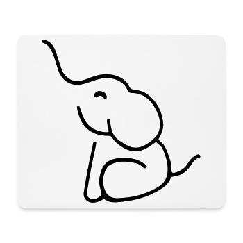 ELEPHANT TATTOO BABY TRUNK SITTING DRAWING LINE - Mouse Pad (horizontal) - white - Front