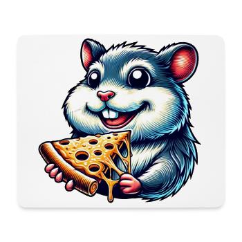 Hamster guinea pig pizza fast food lover - Mouse Pad (horizontal) - white - Front