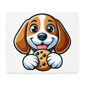 Mignon Beagle Chien Biscuits sucrés Dessert - Tapis de souris (format paysage) - blanc - Devant
