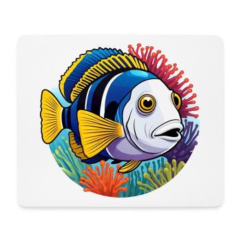 Colorful coral fish and sea anemones - Mouse Pad (horizontal) - white - Front