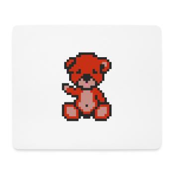 Pixelbär Pfeffer - Mousepad (Querformat) - Weiß - Vorne