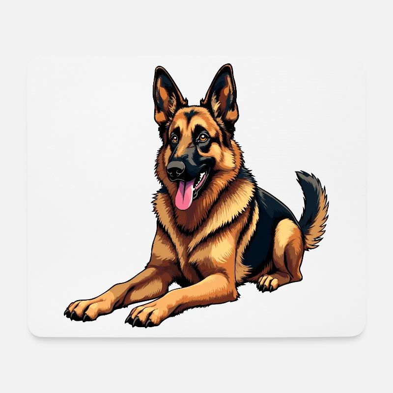 Deutscher Schäferhund German Shepherd dog Owczarek - Mousepad (Querformat) - Weiß
