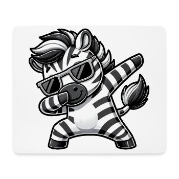 Cooles Zebra Dab Cartoon mit Sonnenbrille - Mousepad (Querformat) - Weiß - Vorne