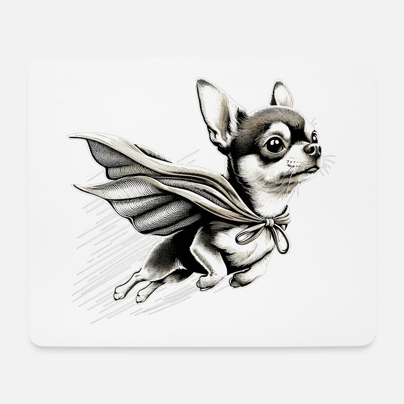 Super Hund Chihuahua Held Cape Chi Chis Geschenk - Mousepad (Querformat) - Weiß