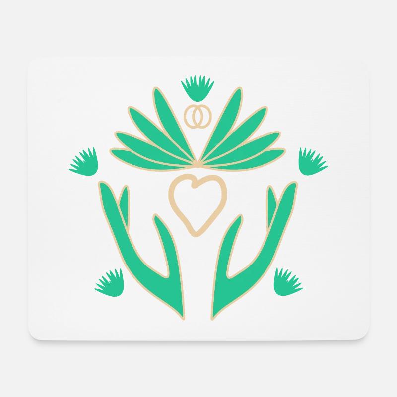Einheit Lotusblume - Mousepad (Querformat) - Weiß