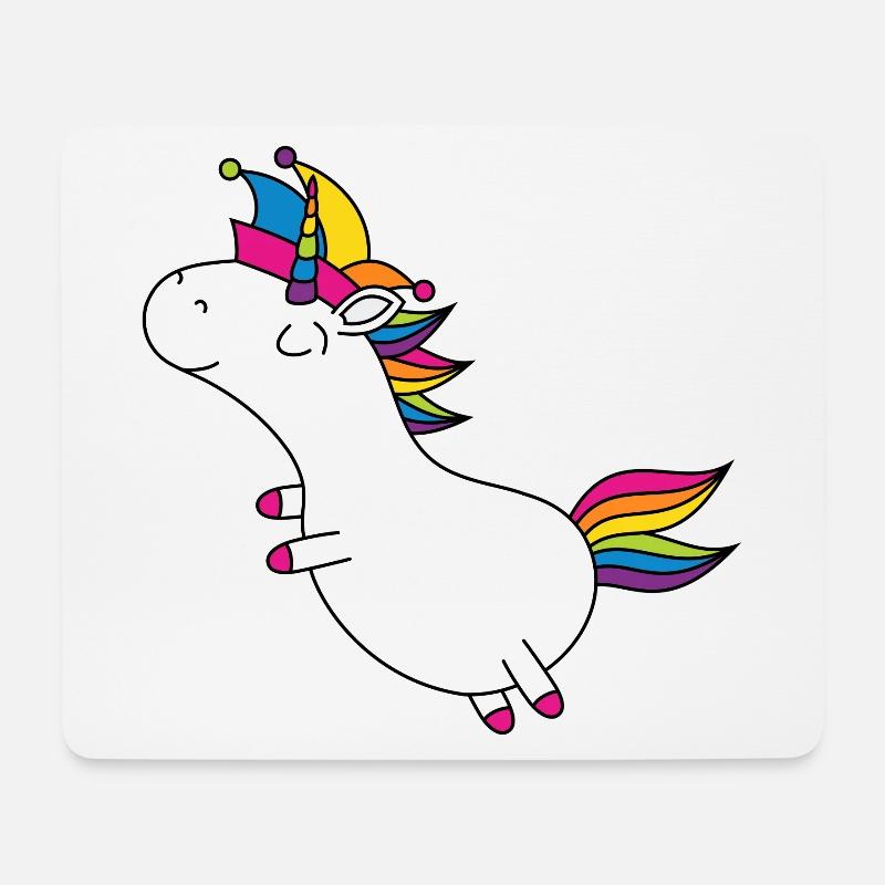 Einhorn Fasching Narrenkappe Regenbogen Party LGBT - Mousepad (Querformat) - Weiß