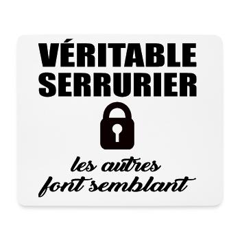 Véritable serrurier les autres font semblant - Tapis de souris (format paysage) - blanc - Devant