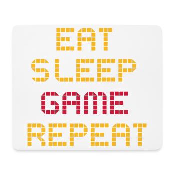 Eat Sleep Game Repeat - Cooler Spruch Gamer Zocker - Mousepad (Querformat) - Weiß - Vorne