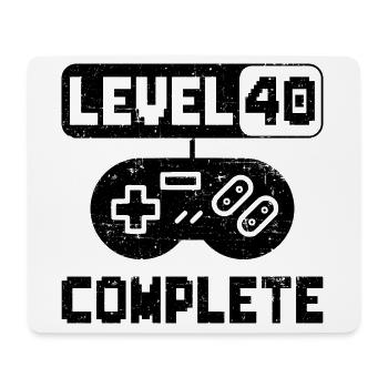 40th Birthday Level 40 Complete Retro Gift - Mouse Pad (horizontal) - white - Front