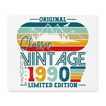 Original August Vintage 1990 Geburtstag Geschenk - Mousepad (Querformat) - Weiß - Vorne