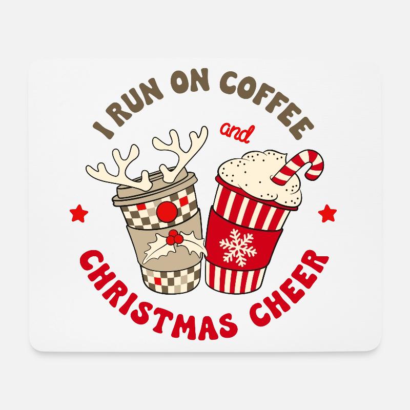 Kaffee Weihnachten Spruch Coffee Christmas Cheer - Mousepad (Querformat) - Weiß