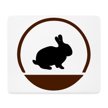 Rabbit logo - Mouse Pad (horizontal) - white - Front